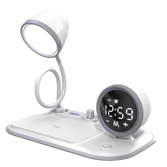 Three-in-one Clock Wireless Charger Desk Lamp